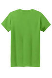 Gildan Cotton Tee Shirt Ladies Custom Embroidered 5000L Electric Green