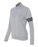 Adidas Woman Climalite 3 Stripes French Terry Full Zip Jacket Custom Embroidered A191 Crome Black