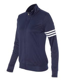 Adidas Woman Climalite 3 Stripes French Terry Full Zip Jacket Custom Embroidered A191 Navy White
