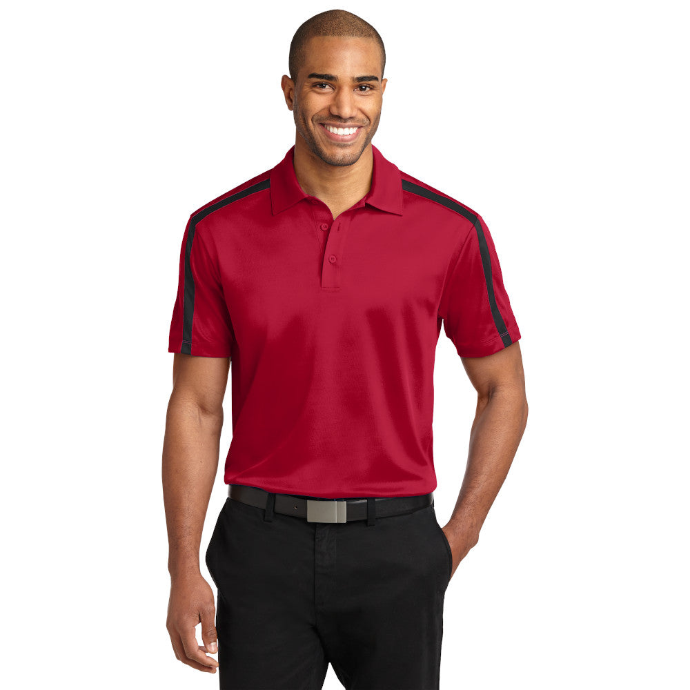 Johnny Battle Rim Rock Performance Embroidered Polo Shirts Port Authority M Red Black