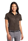 Port Authority Ladies Button Up Polo Coffee BEan Custom Embroidered L508