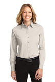 Port Authority Ladies Long Sleeve Button Up Light Stone Custom Embroidered L608