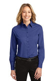 Port Authority Ladies Long Sleeve Button Up Mediterranean Blue Custom Embroidered L608