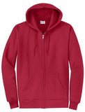 Port Company Full Zip Sweatshirt Custom Embroidered PC78ZH Red