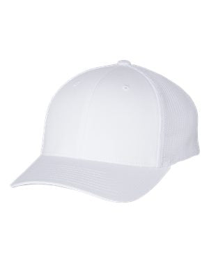 Richardson Fitted Trucker With R Flex Hat Custom Embroidered 110 White