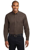 Port Authority Long Sleeve Button Up Shirt  Brown Custom Embroidered S608