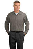 Red Kap Long Sleeve  Work Shirt Grey Custom Embroidered SP14