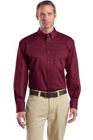 Burgundy button up on sale shirt