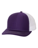Richardson Trucker Purple White Hat Custom Embroidered 112
