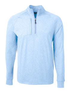 Cutter Buck Adapt Eco Knit Heather Mens Quarter Zip Pullover MCK0108 Johnny Battle