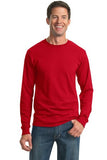 Gildan Heavyweight Long Sleeve T Shirt Red Custom Embroidered 29LS