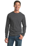 Gildan Heavyweight Long Sleeve T Shirt Charcoal Custom Embroidered 29LS