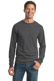 Gildan Heavyweight Long Sleeve T Shirt Charcoal Custom Embroidered 29LS