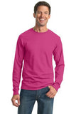 Gildan Heavyweight Long Sleeve T Shirt Pink Custom Embroidered 29LS
