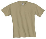 Jerzees Cotton Poly Pocket Shirt Khaki Custom Embroidered 29MP
