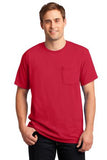 Jerzees Cotton Poly Pocket Shirt Red Custom Embroidered 29MP
