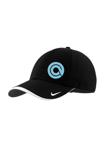 Nike Dri Fit Perforated Hat Black White Custom Embroidered 429467