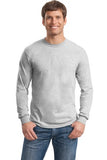 Gildan Long Sleeve Shirt Cotton Custom Embroidered 5400 Light Grey