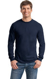 Gildan Long Sleeve Shirt Cotton Custom Embroidered 5400 Navy