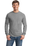 Gildan Long Sleeve Shirt Cotton Custom Embroidered 5400 Grey