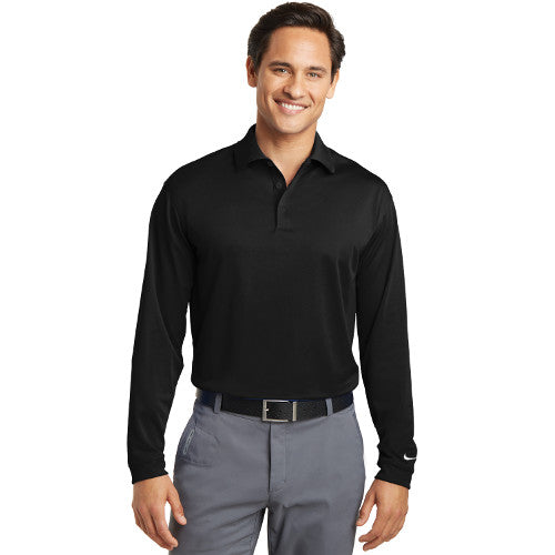 Nike Long Sleeve Dri Fit Stretch Tech Polo. 466364 Black L