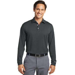 Tiptree St Nike Tall Long Sleeve Dri FIT Stretch Polo Custom Embroidered 604940 Anthracite