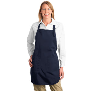 Port Authority Full Length Apron With Pockets Custom Embroidered A500 Navy