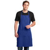 Port Authority Easy Care Extra Long Bib Apron With Stain Release Custom Embroidered A700 Royal