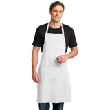 Port Authority Easy Care Extra Long Bib Apron With Stain Release Custom Embroidered A700 White