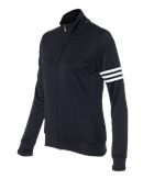Adidas Woman Climalite 3 Stripes French Terry Full Zip Jacket Custom Embroidered A191 Black White