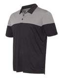 Adidas Heather 3 Stripes Block Sport Shirt Custom Embroidered A213 Black Grey