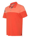Adidas Heather 3 Stripes Block Sport Shirt Custom Embroidered A213 Orange Grey