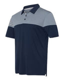 Adidas Heather 3 Stripes Block Sport Shirt Custom Embroidered A213 Navy Grey