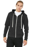 Bella Canvas Full Zip Hoodie Charcoal Black Triblend Custom Embroidered BC3909