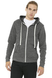 Bella Canvas Full Zip Hoodie Grey Triblend Custom Embroidered BC3909