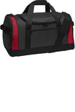 Port Authority Voyager Sport Duffle Charcoal \Red Custom Embroidered BG800
