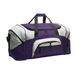 Port Company Sport Colorblock Duffle Bag Purple Grey Custom Embroidered BG99 