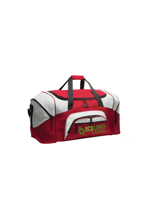 Port Company Sport Colorblock Duffle Bag Red Grey Custom Embroidered BG99 