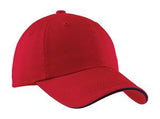 Port Authority Red with classic navy Custom Hat c830