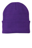 Port Company Beanie Custom Embroidered CP90 purple