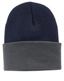 Port Company Beanie Custom Embroidered CP90 navy athletic oxford