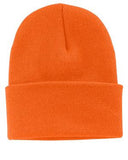 Port Company Beanie Custom Embroidered CP90 neon orange