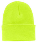 Port Company Beanie Custom Embroidered CP90 neon yellow