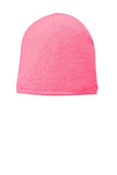 Port Company Fleece Lined Beanie Custom Embroidered CP91L Pink
