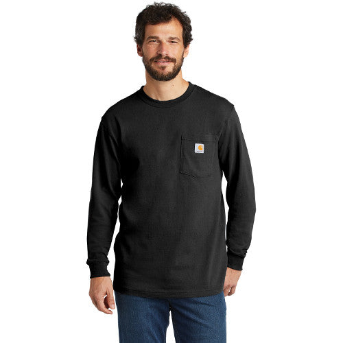 Cascade Range Carhartt Workwear Pocket Long Sleeve Custom Embroidered CTK126 Black