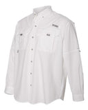 Columbia Bahama II Long Sleeve Shirt Custom Embroidered 101162 White