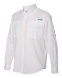 Columbia Tamiami II Long Sleeve Shirt Custom Embroidered 128606 White