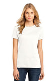 royal custom women's tshirtDistrict Made Ladies Crew T Shirt White Custom Embroidered DM104L