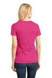 District Made Ladies Crew T Shirt Dark Fushia Custom Embroidered DM104L