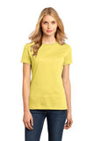 District Made Ladies Crew T Shirt Yellow Custom Embroidered DM104L